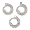 S925 14mm Cuban Chain, Mixed Moissanite, Luxury