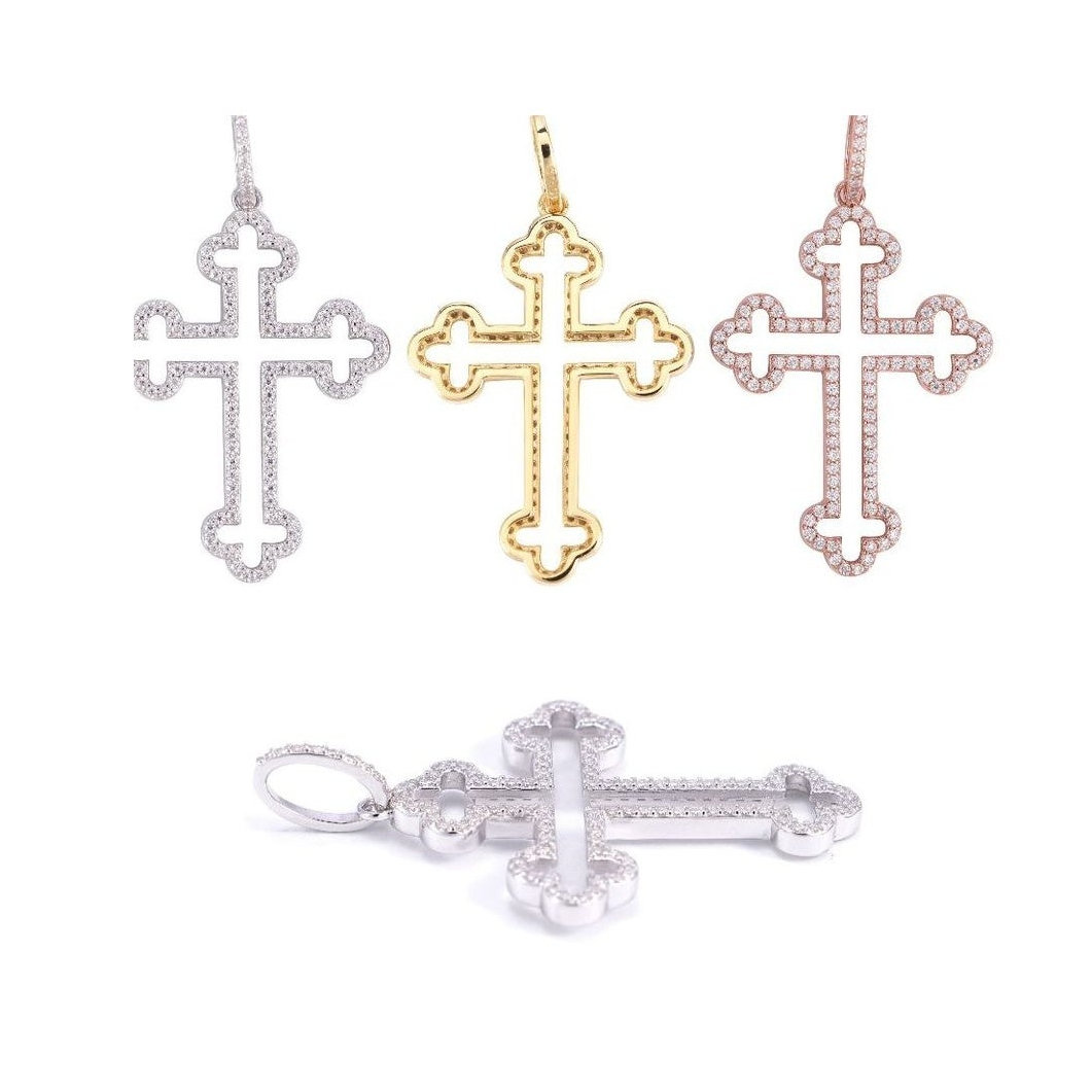 S925 Hollow Cross Moissanite Pendant Hip-Hop Style