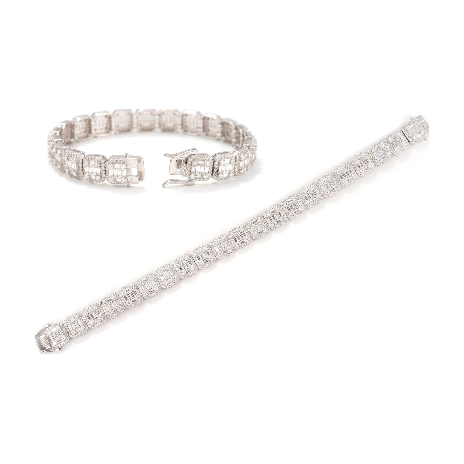 S925 Moissanite 10mm Square Couples Bracelet