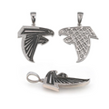 S925 Silver Football #23 Pendant w/ B&W Moissanite