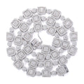 9.5mm Square Cuban Chain S925 Silver Moissanite Hip-hop