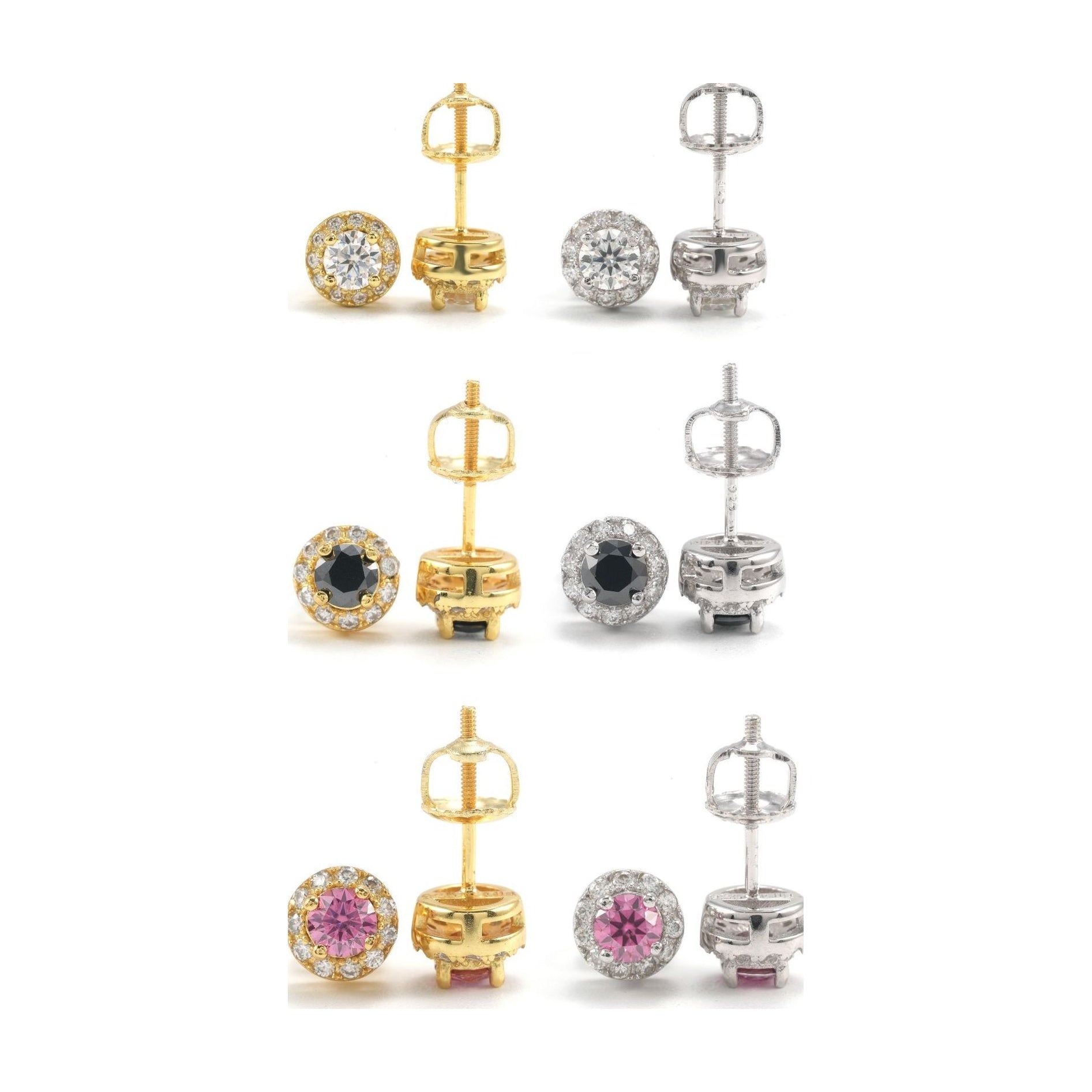 Euro Popular 4-Prong Round Moissanite Studs S925 Silver