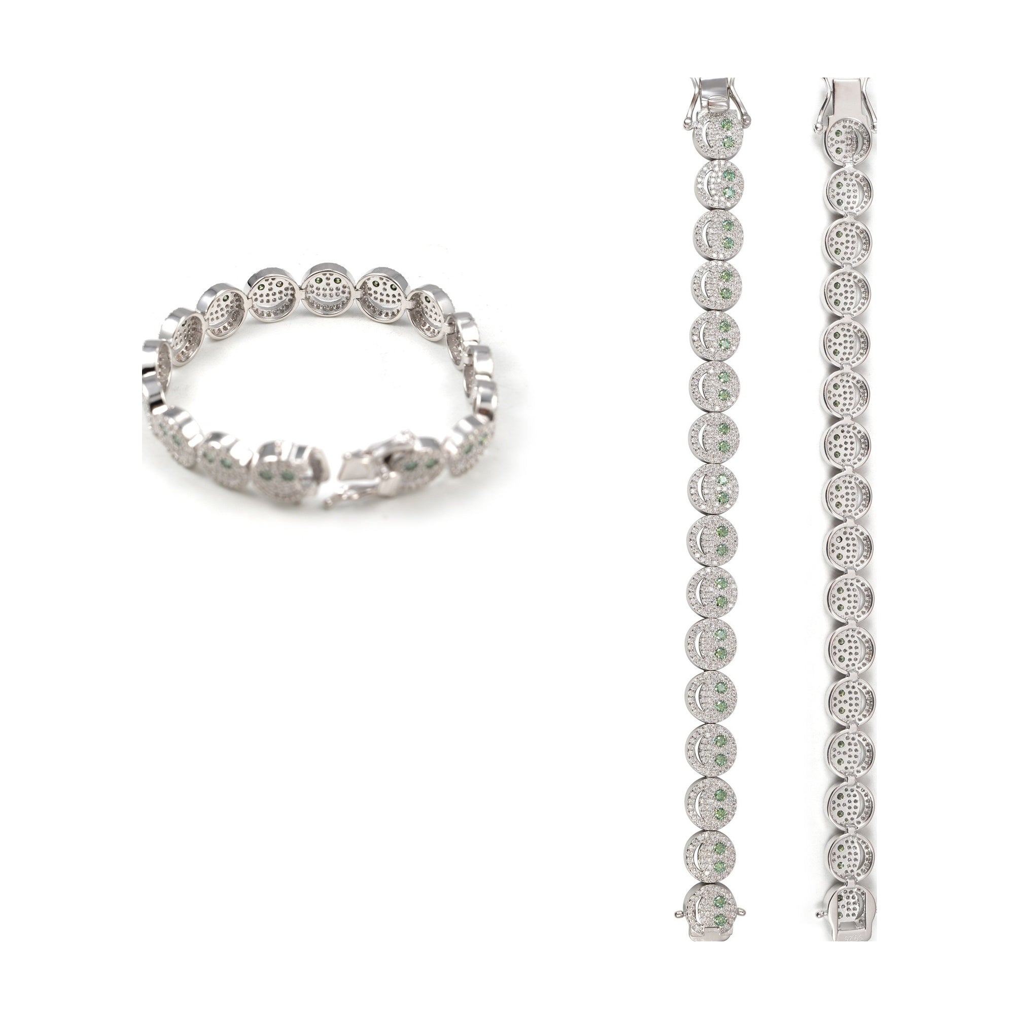 S925 Full Pave Moissanite Smiley Bracelet