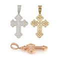 S925 Silver Cross Pendant w/ Moissanite, GRA Certificate