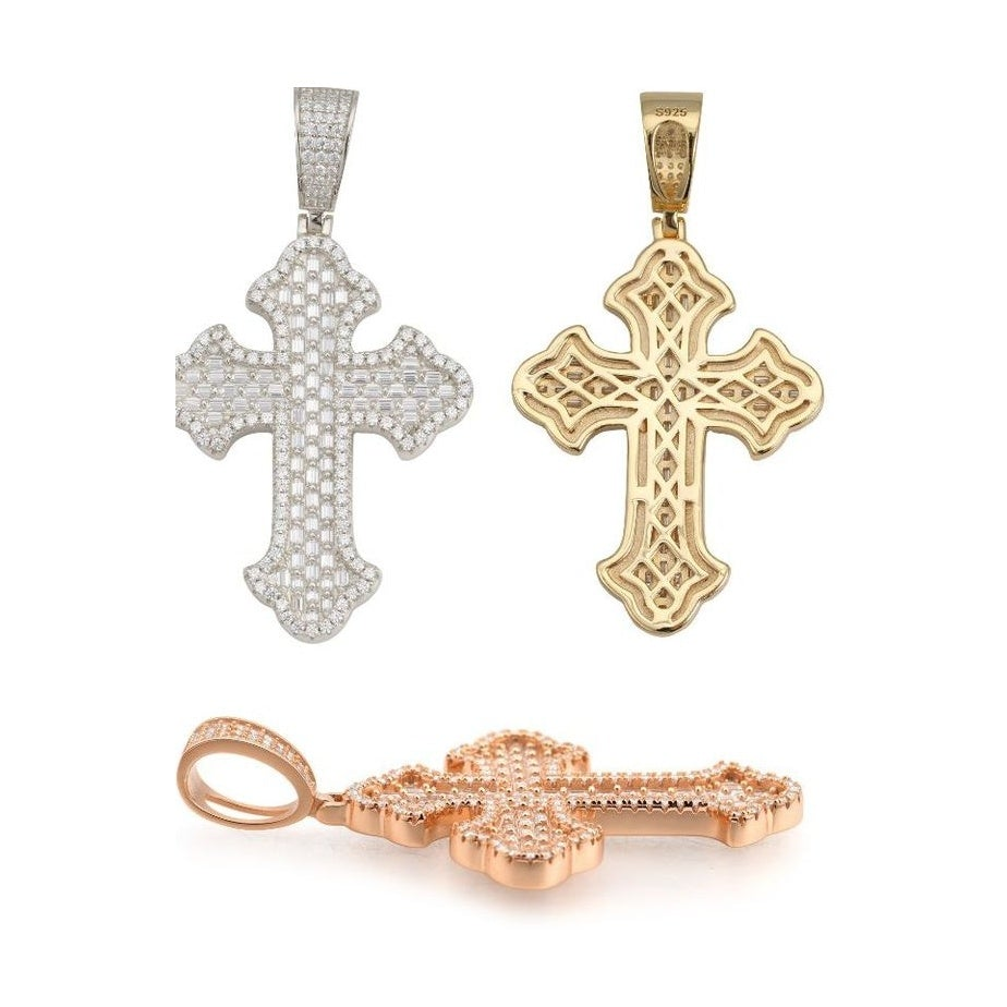 S925 Silver Cross Pendant w/ Moissanite, GRA Certificate