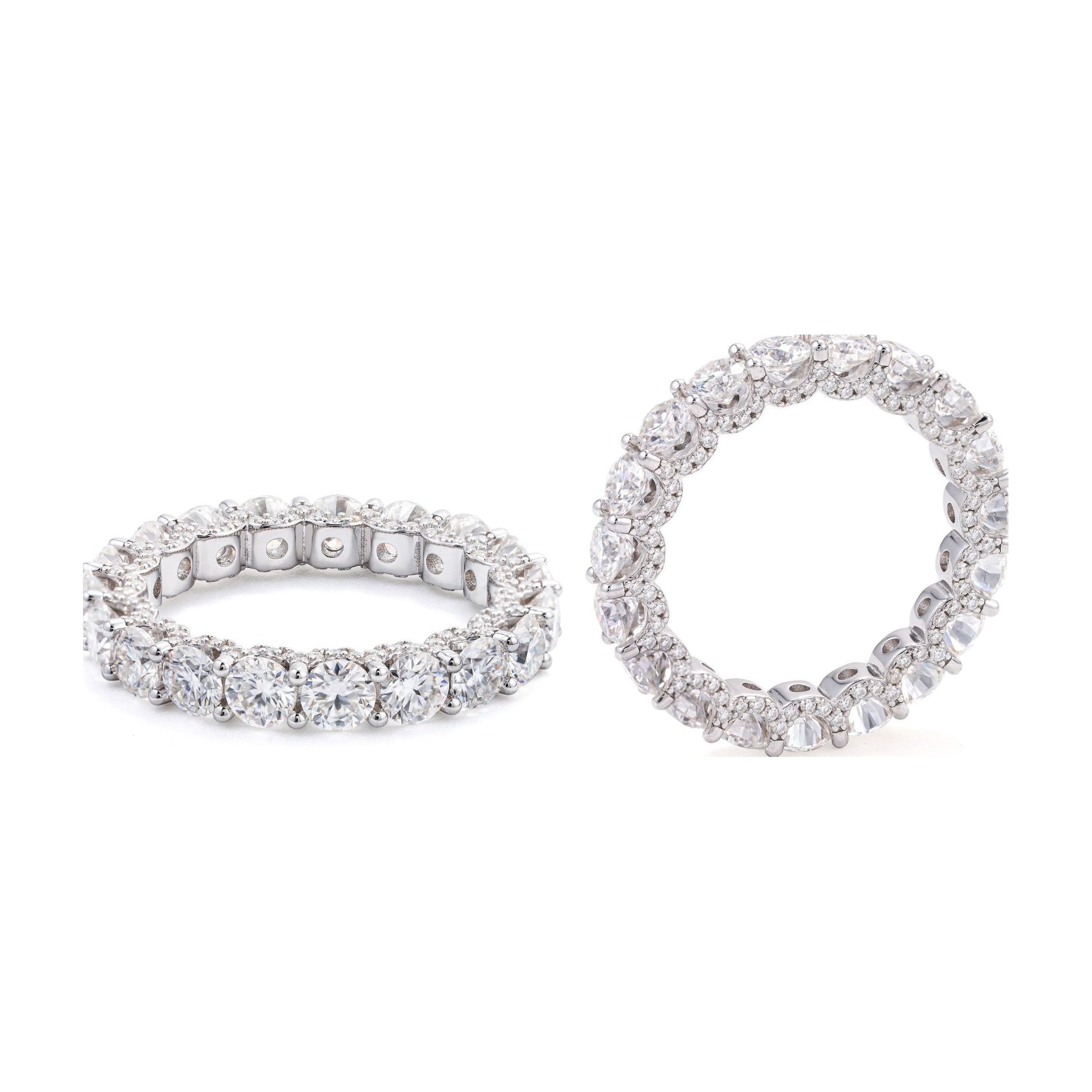 Classic 4.0mm Round Moissanite S925 Ring Women
