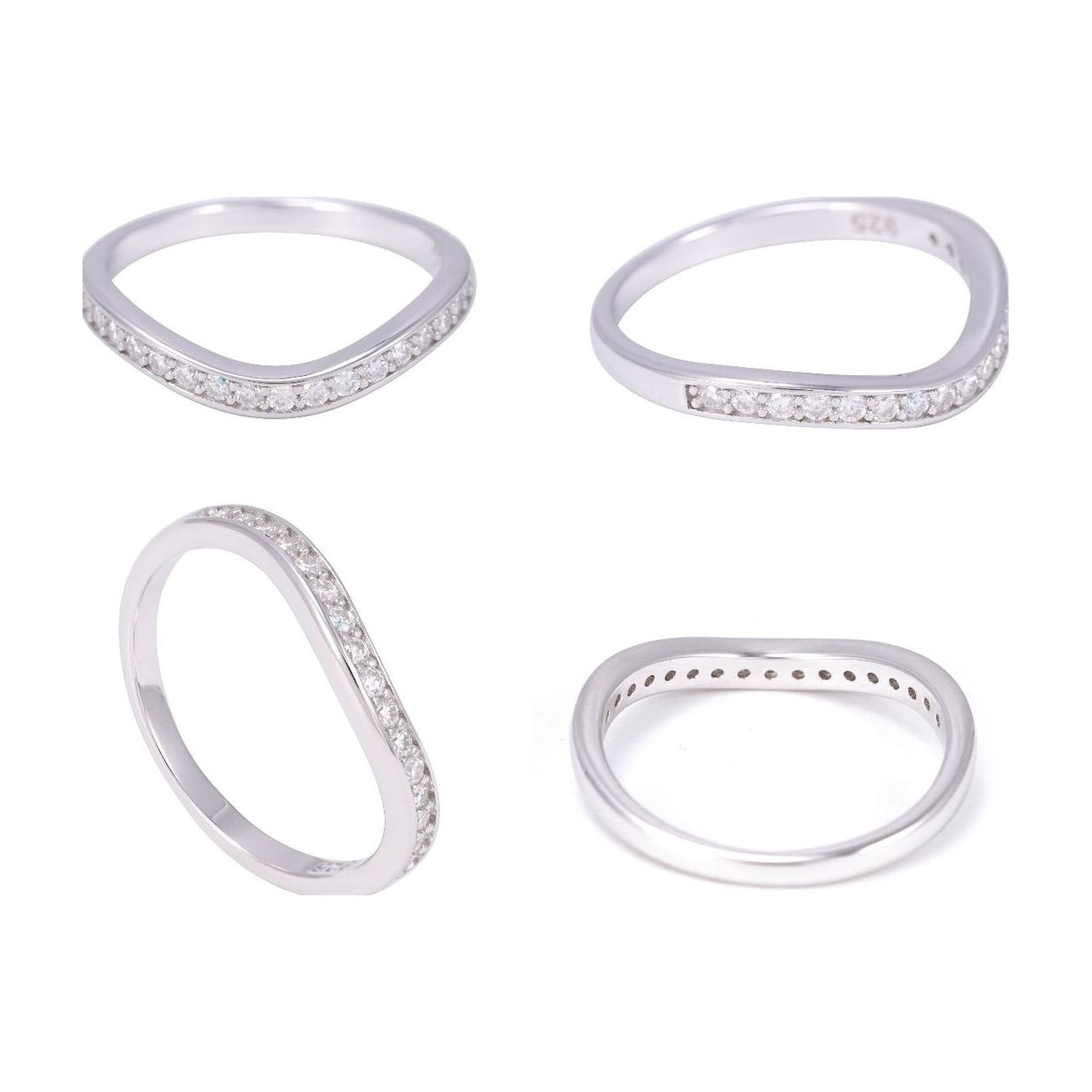 Moissanite Ring Women, S925 Silver, Stackable