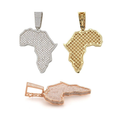 Africa Map Pendant, S925, Moissanite, Luxury