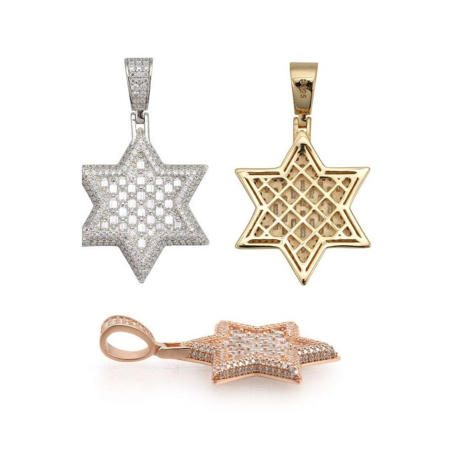 Star Pendant, S925, Bright Moissanite, Viral
