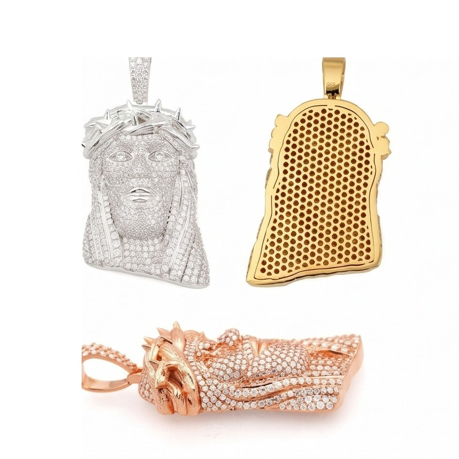 Hip-Hop Pendant, S925, Moissanite+GRA, Men's