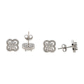 S925 Four-Leaf Clover Stud Earrings, 5mm Moissanite