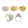 S925 Silver Square Moissanite Hip-Hop Ring, Luxury Design