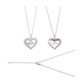 S925 Silver Moissanite MOM Heart Necklace w/GRA