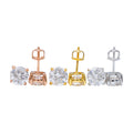S925 Cherry Blossom Moissanite Stud Earrings, 4-Prong, GRA Cert
