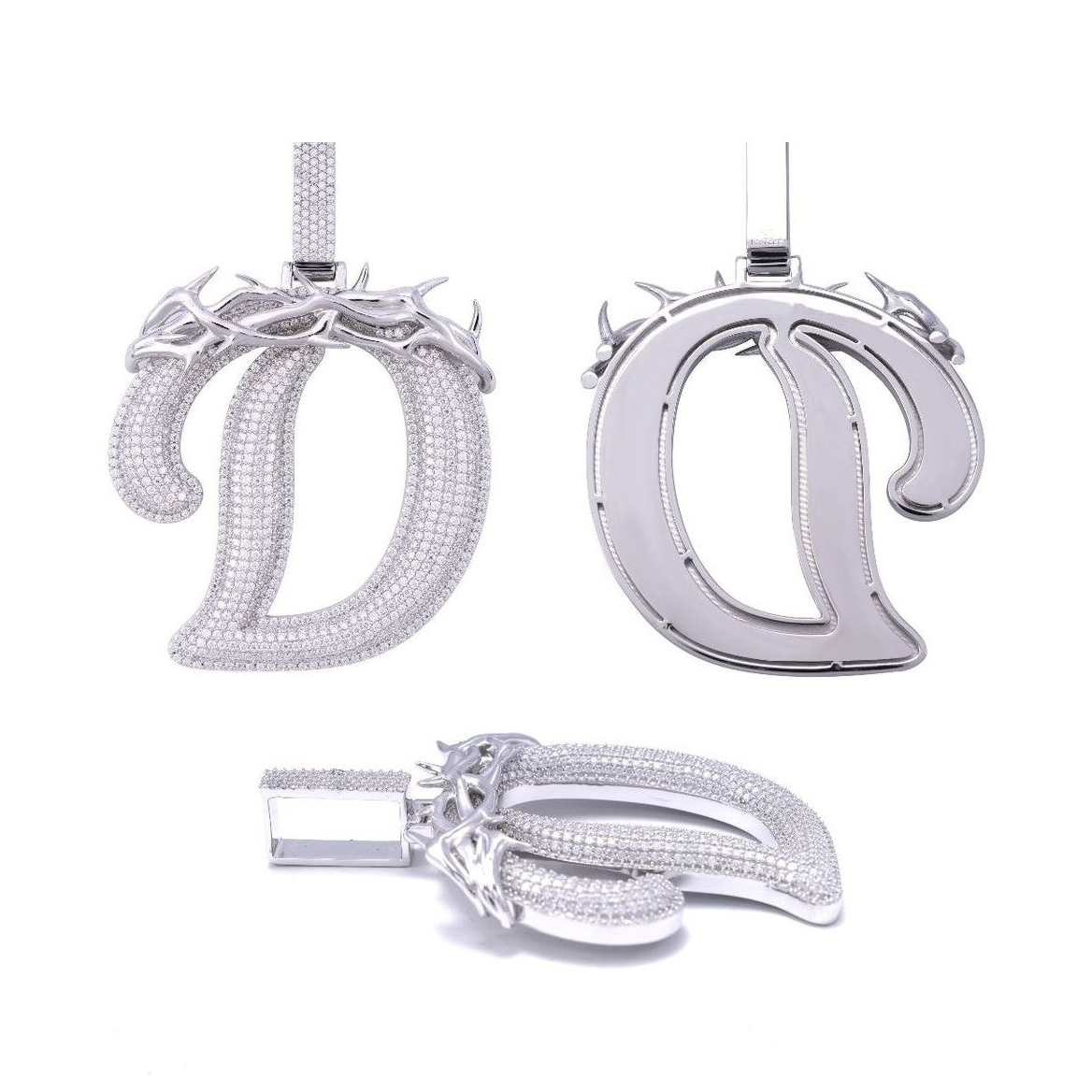 Letter Pendant S925 Silver Full Diamond Moissanite Hip-hop Necklace