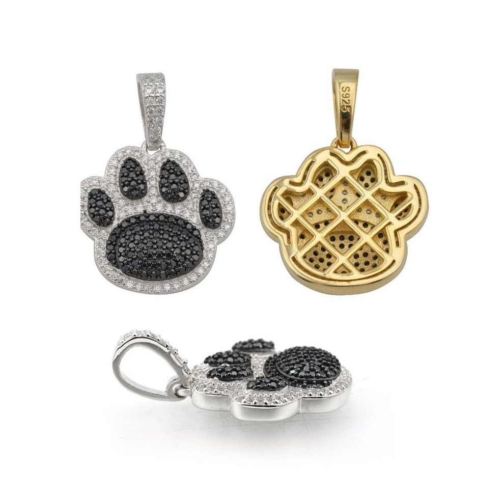 Bear Paw Pendant, S925, Moissanite, Hip-Hop
