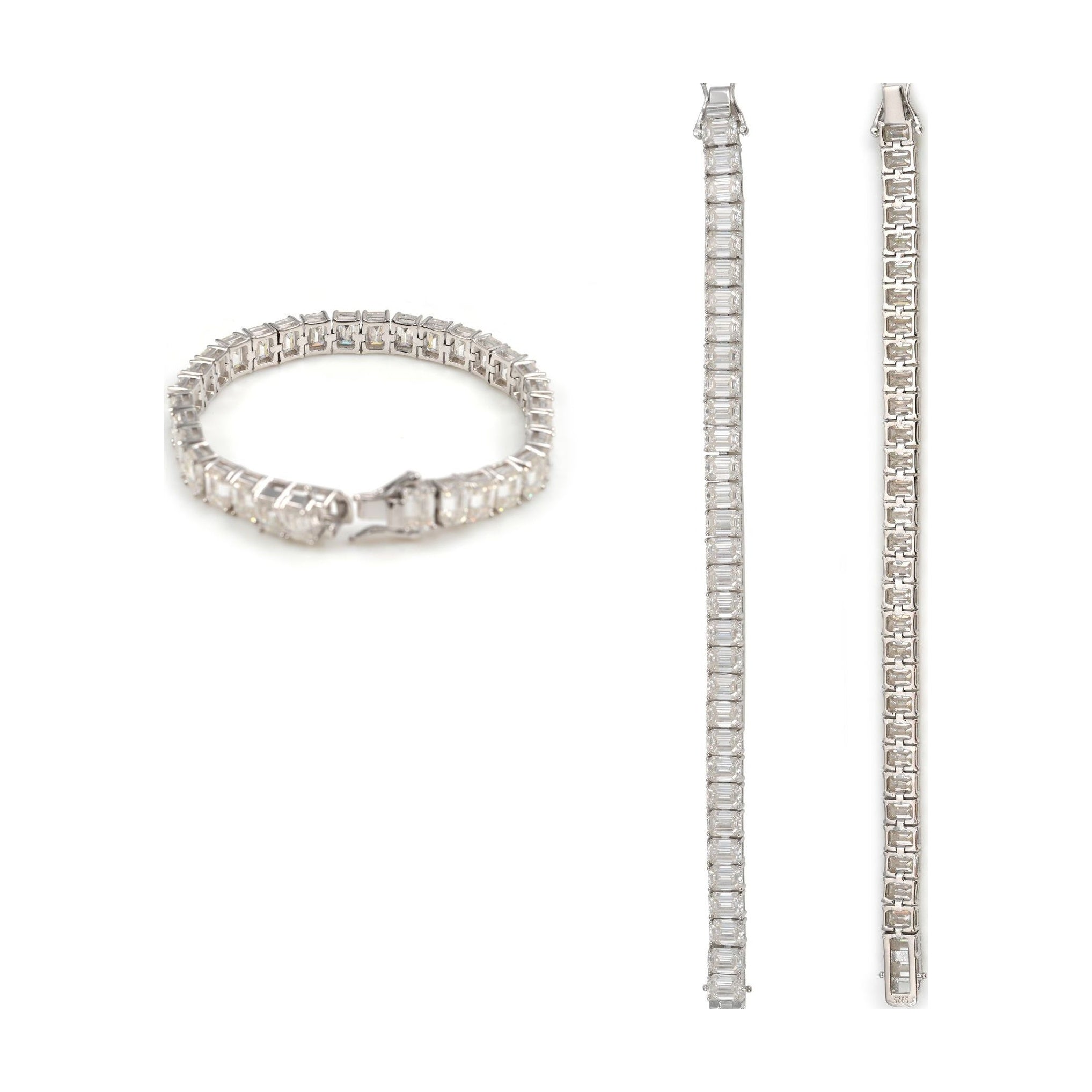 1ct Emerald Cut Moissanite Tennis Chain