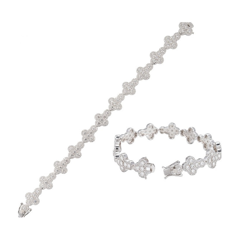 S925 Moissanite Cross Cuban Chain 13mm Pave Pendant