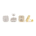 S925 Silver Moissanite Square Stud Earrings