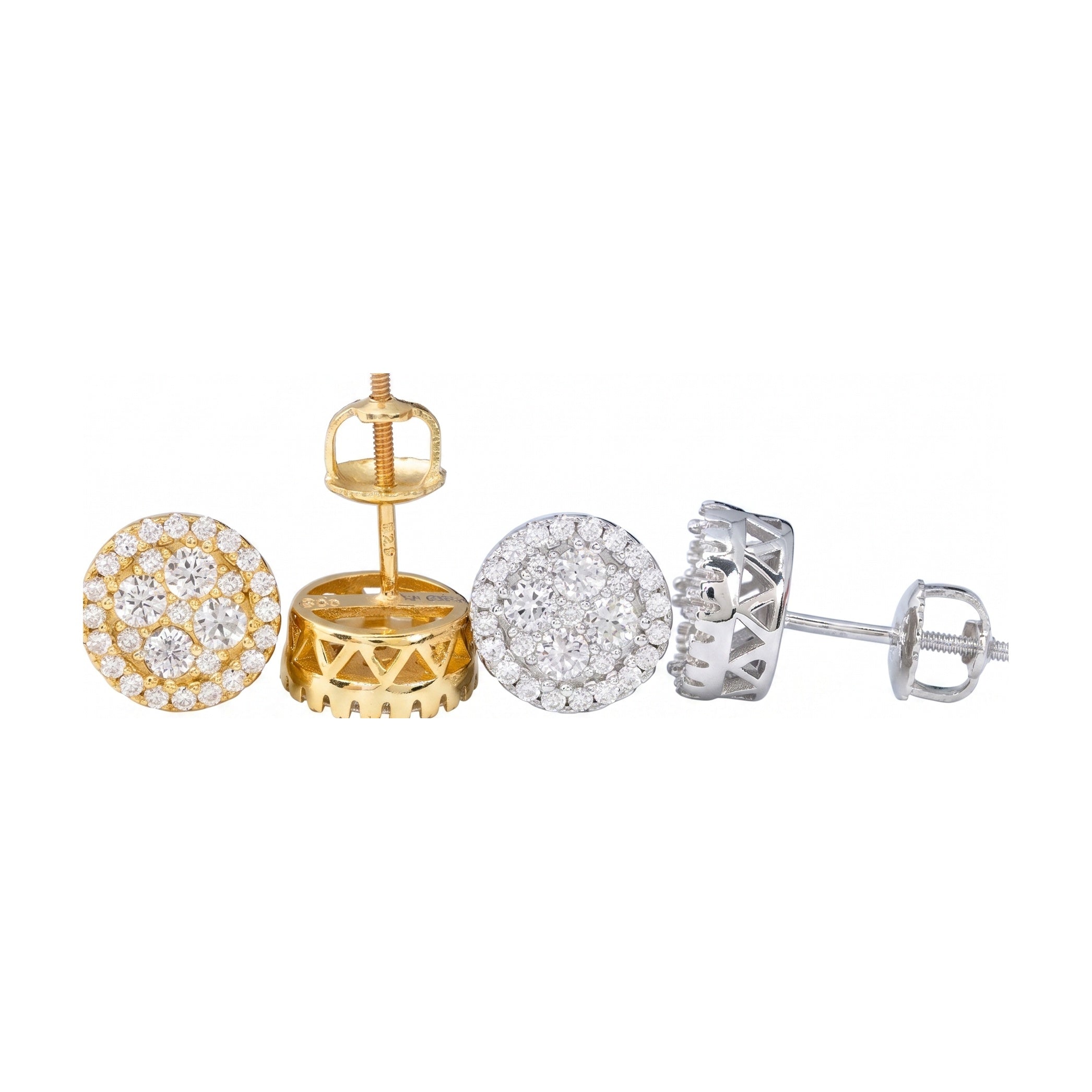S925 Silver Round Moissanite Stud Earrings