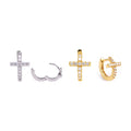 S925 Moissanite Cross Hoop Earring, Unisex