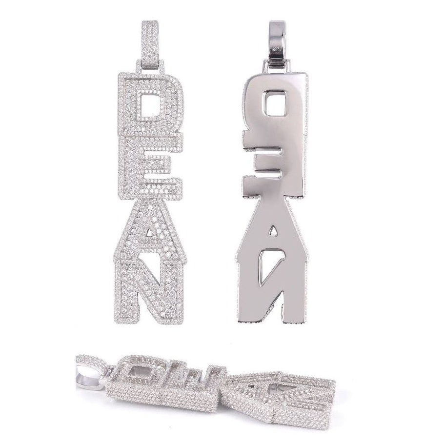 S925 Letter Pendant, Moissanite, Trendy Hip-Hop