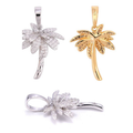 S925 Silver Moissanite Coconut Tree Pendant