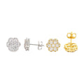 S925 Silver Moissanite Floral Stud Earrings