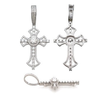 Cross Pendant, S925, 1.5ct Moissanite, Luxury