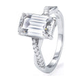 S925 3/4/6ct Emerald Cut Moissanite Ring