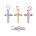 S925 Silver Moissanite Emerald Cross Pendant