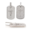 Cross Rectangle Pendant, S925, Moissanite, Punk