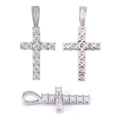 Cross Pendant S925 Silver Moissanite Unisex Necklace High-end