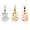 S925 Silver Letter Pendant Moissanite Men Hip-Hop Chain