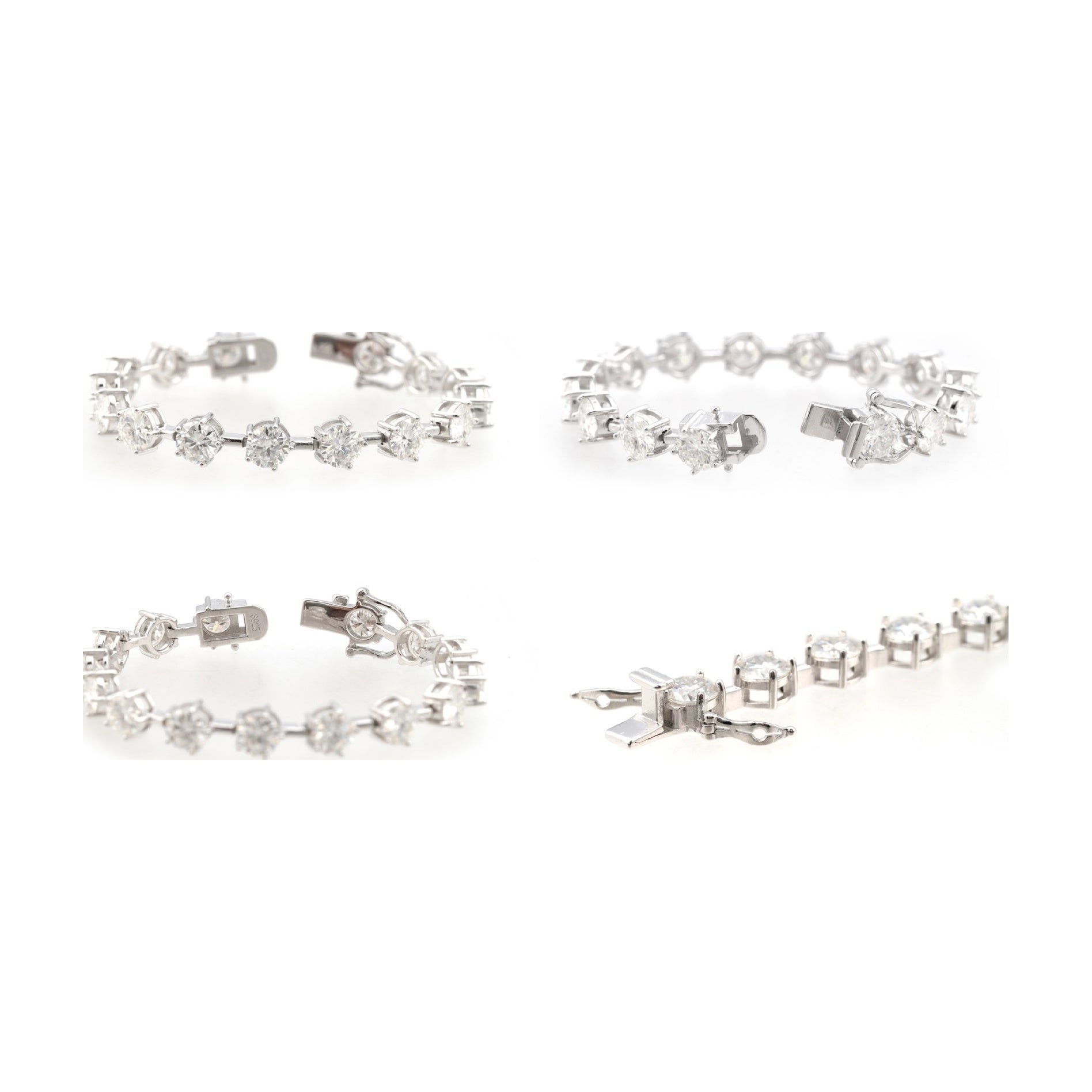 S925 Tennis Bracelet, 7mm Five-Claw Moissanite