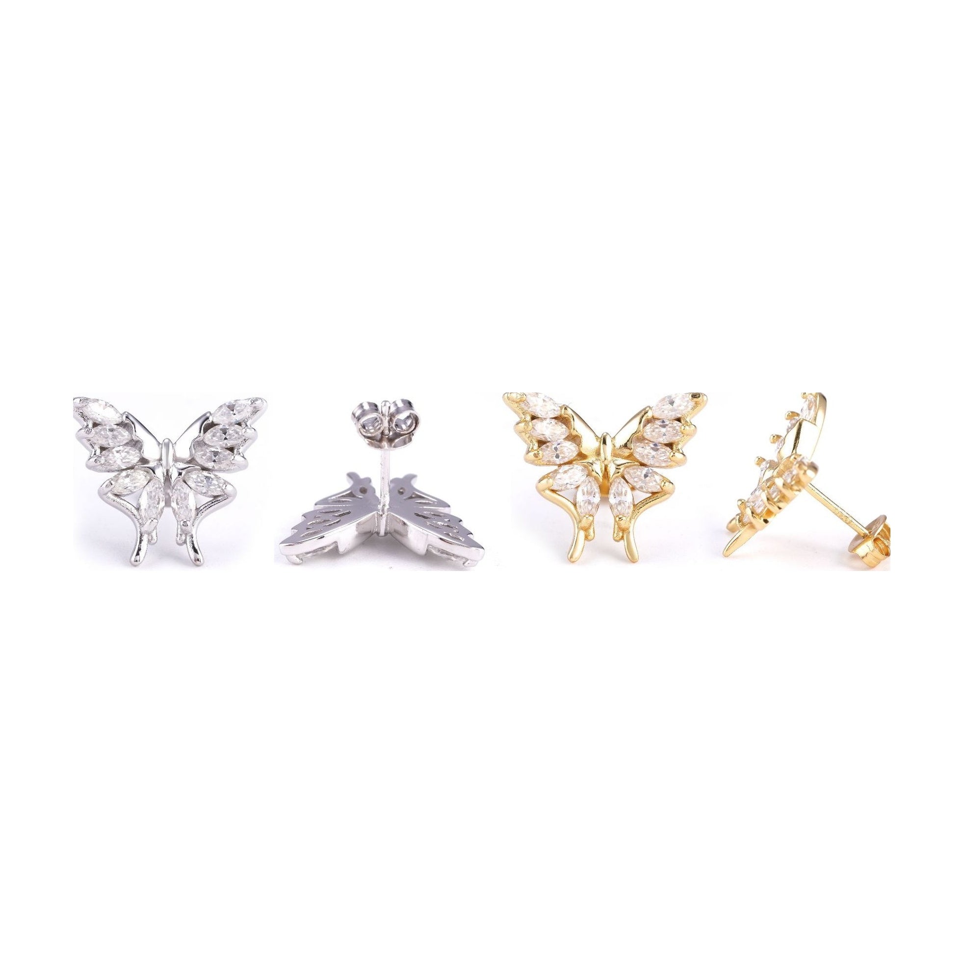 S925 Silver Marquise Moissanite Butterfly Earrings