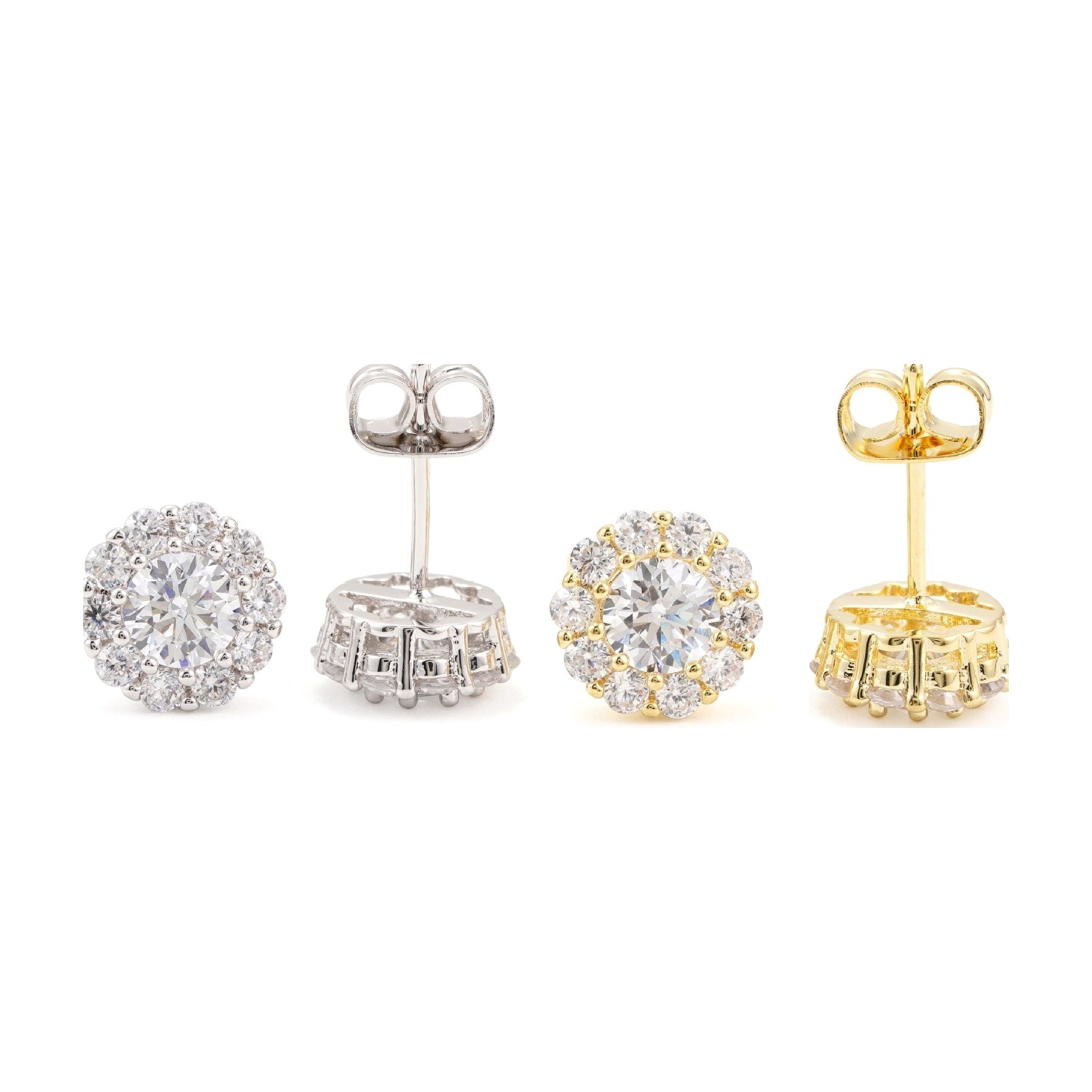 S925 Silver Moissanite Round Stud Earrings