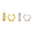 S925 Silver Double Row Moissanite Hoops