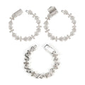 Cross 8-Chain Bracelet 13mm, S925 Silver, Moissanite