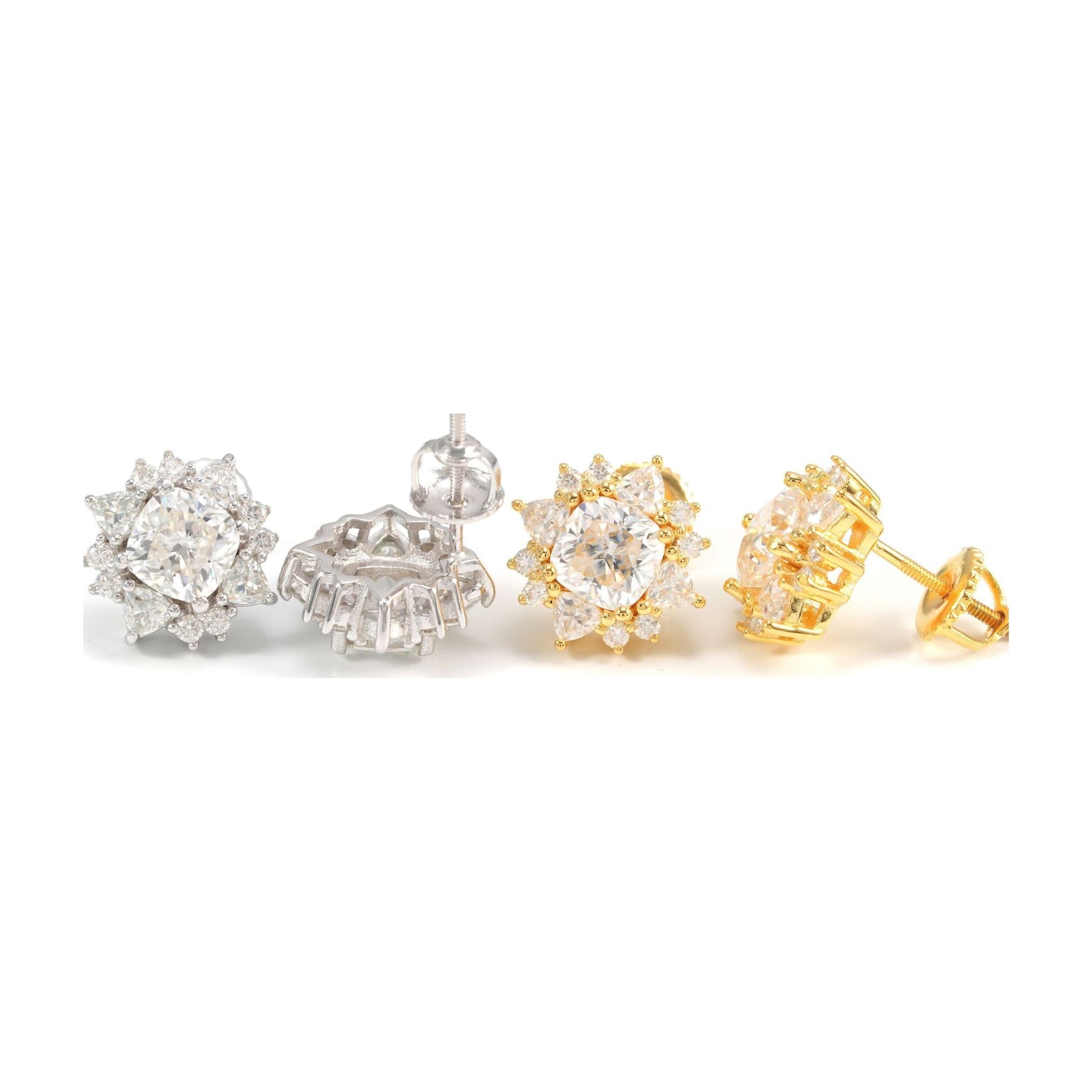 S925 Silver Moissanite Sunflower Studs