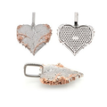 Rose Heart Pendant S925 Silver Moissanite Vintage Luxury
