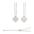 S925 Silver Moissanite Four-Leaf Clover Necklace