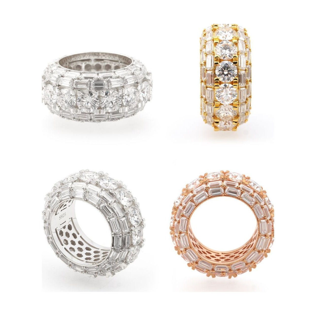 S925 Hip-Hop Moissanite Ring, Unisex Design