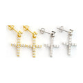 S925 Silver D-Color Moissanite Cross Earrings, Couple Style