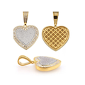 Heart Pendant, S925 Silver, Moissanite, Dual-Tone