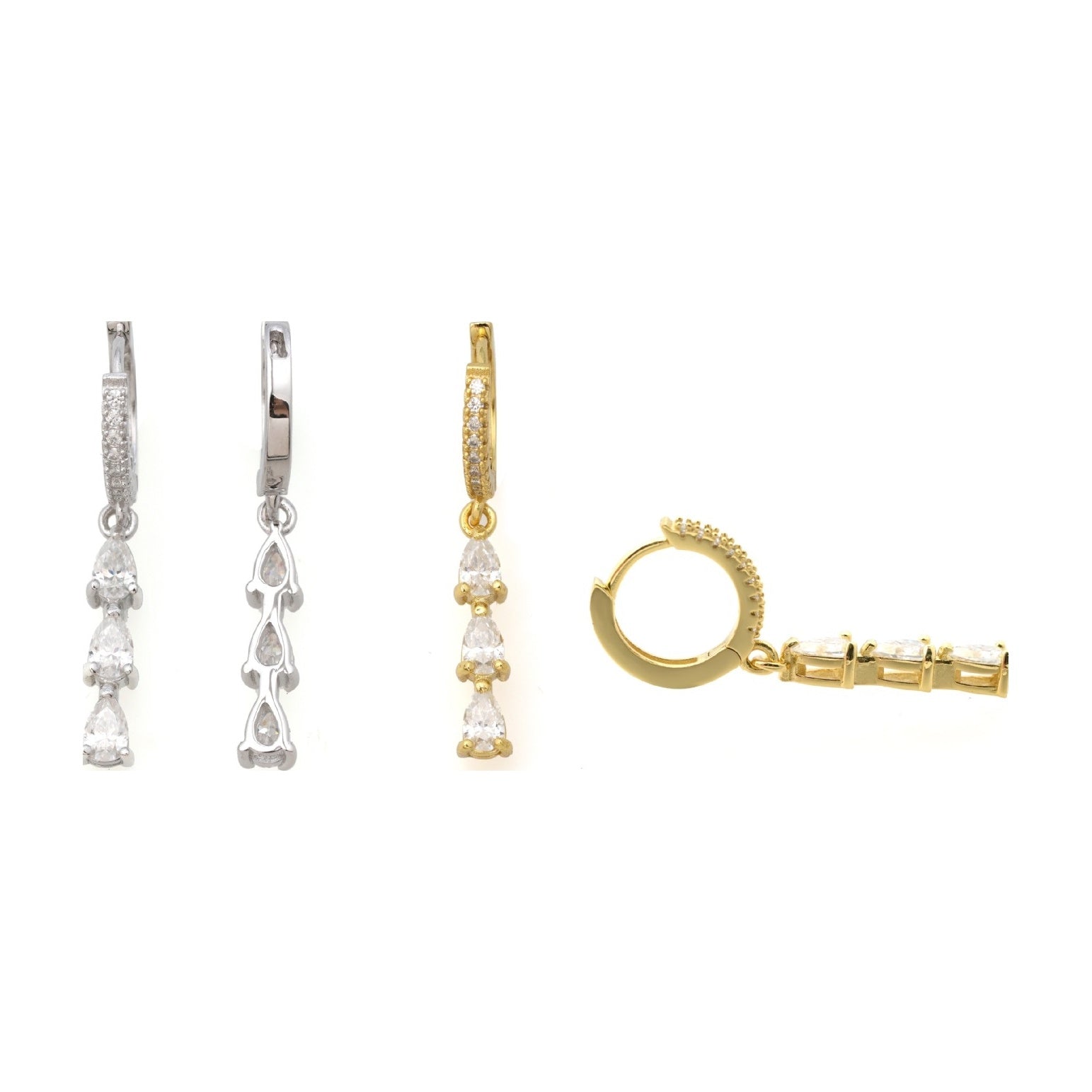 S925 Teardrop Moissanite Ear Cuff High Sparkle