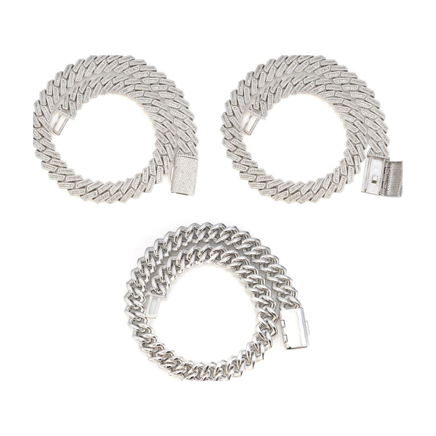 S925 18mm Trapezoid Cuban Chain Moissanite Hip-Hop