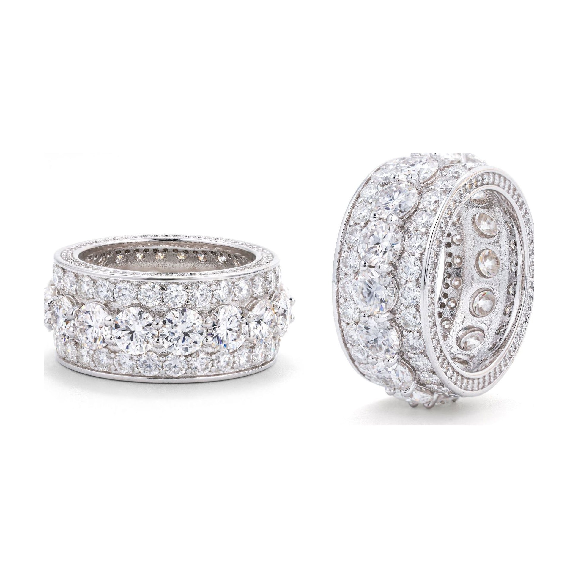 S925 Full Pave D Color Moissanite Ring
