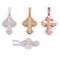 S925 Silver Moissanite Cross Pendant Rainbow w/ GRA