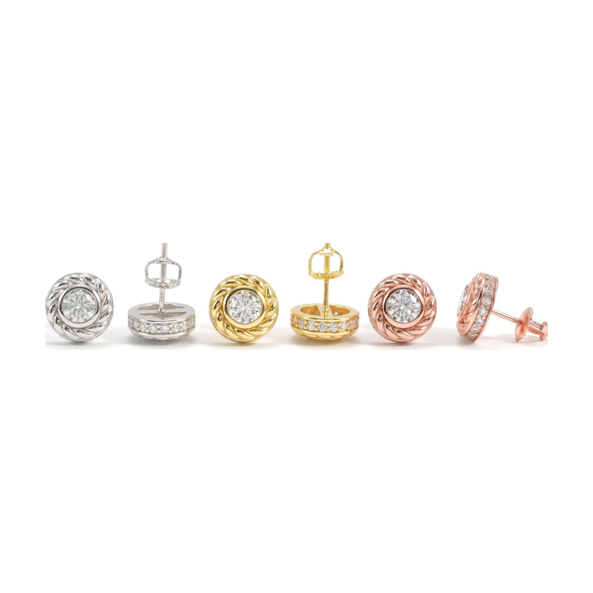 Round Moissanite Studs, S925 Silver